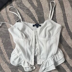 Elegant White Ruffled Tank Top